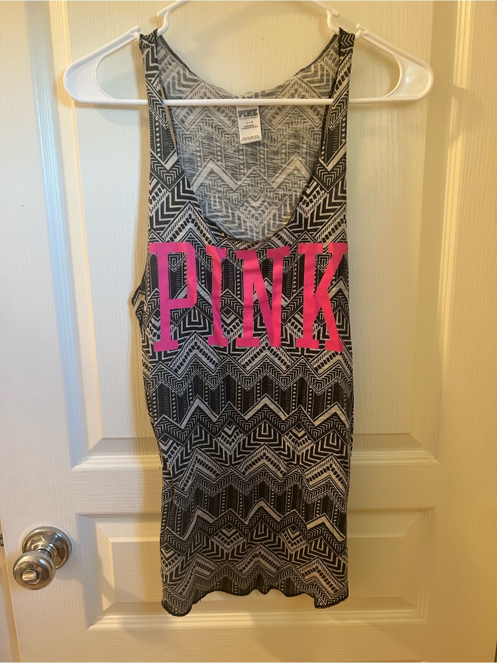PINK Victoria's Secret Black & White Geometric Tank Sleepwear
